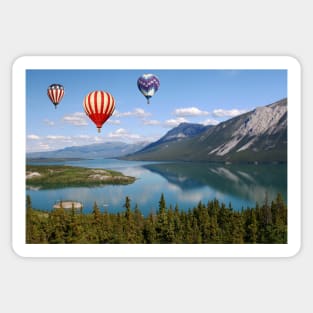 Ballons over the lake Sticker